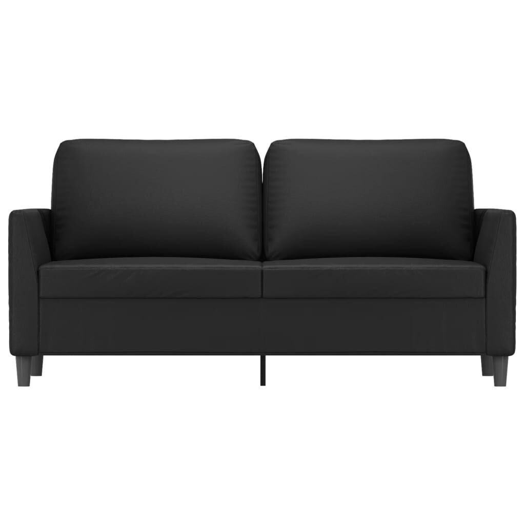 2-Seater Sofa Black 140 cm Faux Leather Price