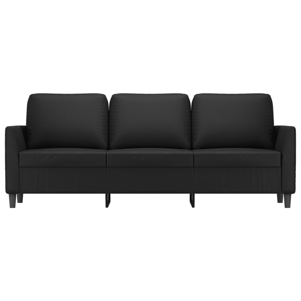 3-Seater Sofa Black 180 cm Faux Leather Price