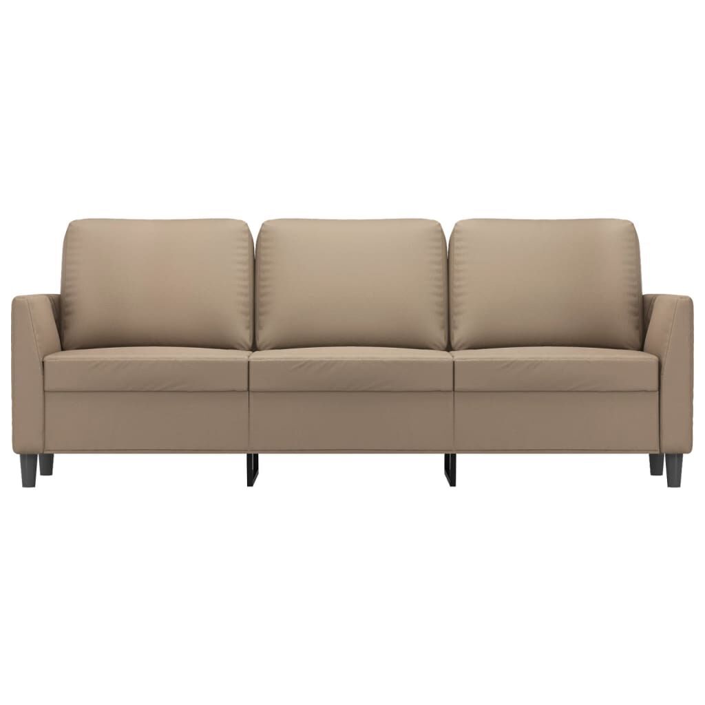 3-Seater Sofa Cappuccino 180 cm Faux Leather Price