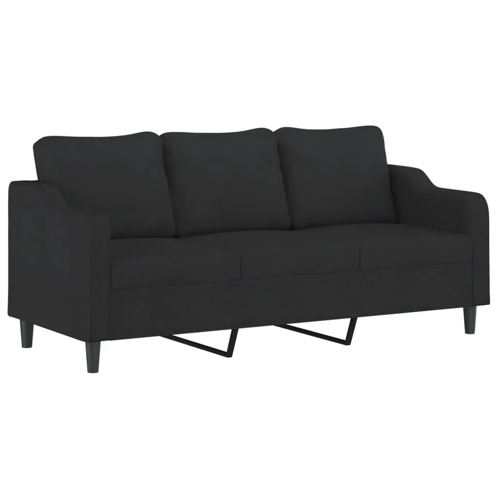 3-Seater Sofa Black 180 cm Fabric Price