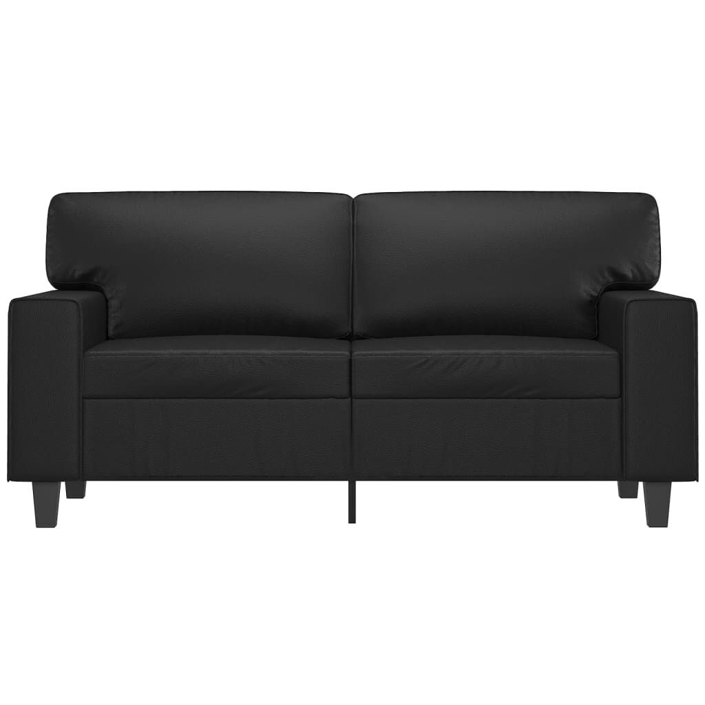 2-Seater Sofa Black 120 cm Faux Leather Price
