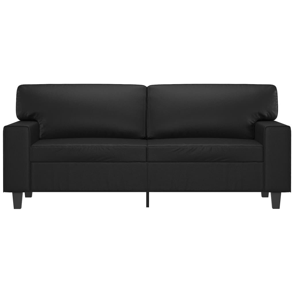 2-Seater Sofa Black 140 cm Faux Leather Price