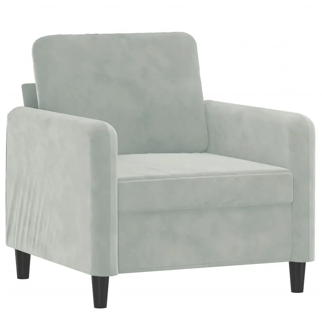 Sofa Chair Light Grey 60 cm Velvet Price