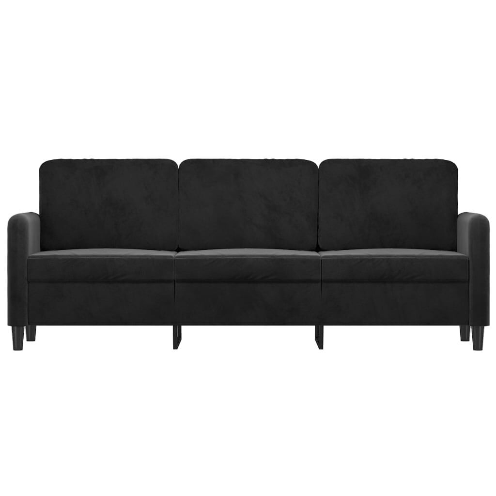 3-Seater Sofa Black 180 cm Velvet Price