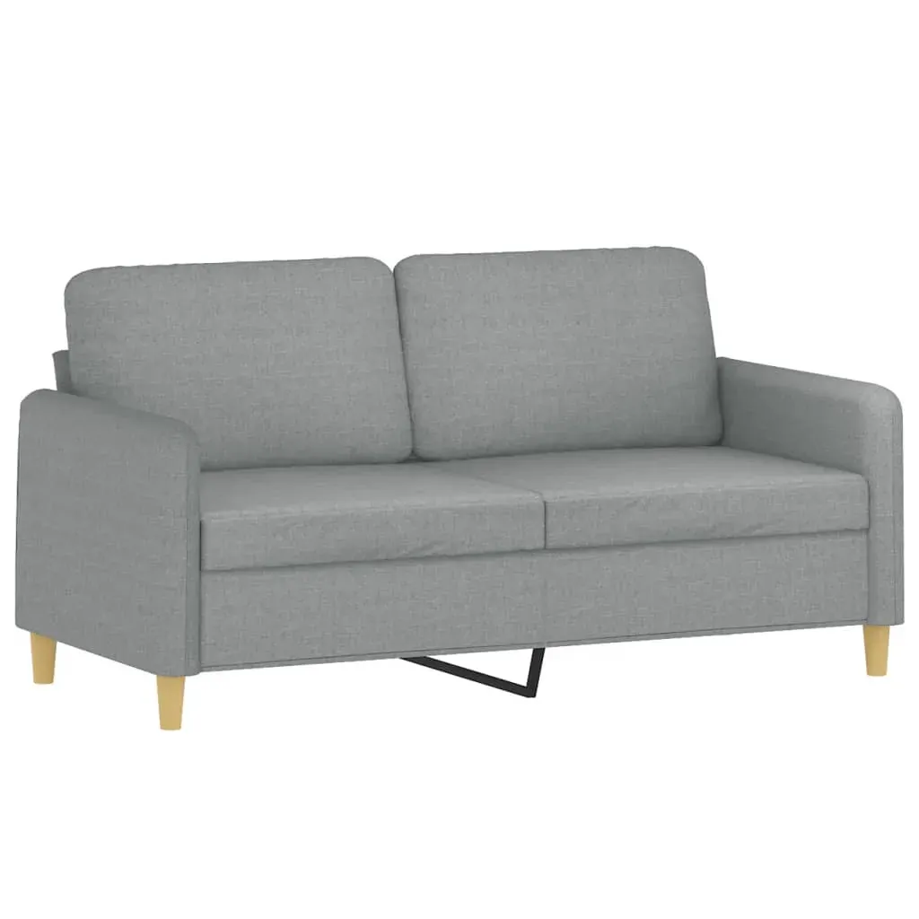 2-Seater Sofa Light Grey 140 cm Fabric Price