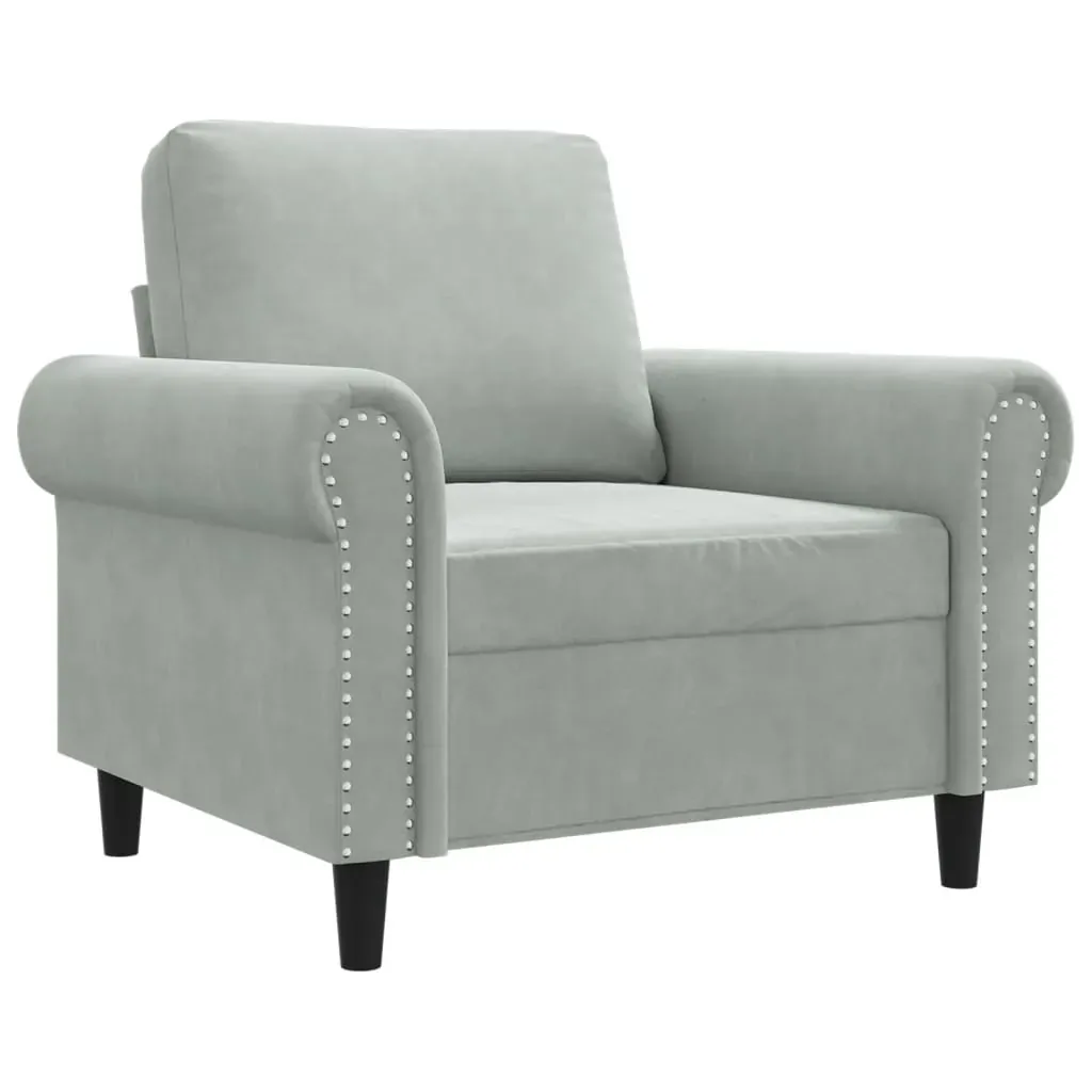Sofa Chair Light Grey 60 cm Velvet Price