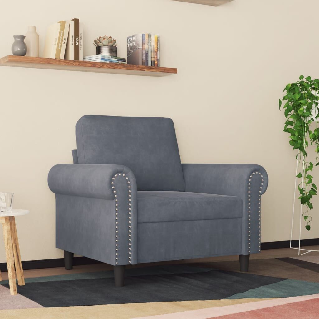 Sofa Chair Dark Grey 60 cm Velvet Price