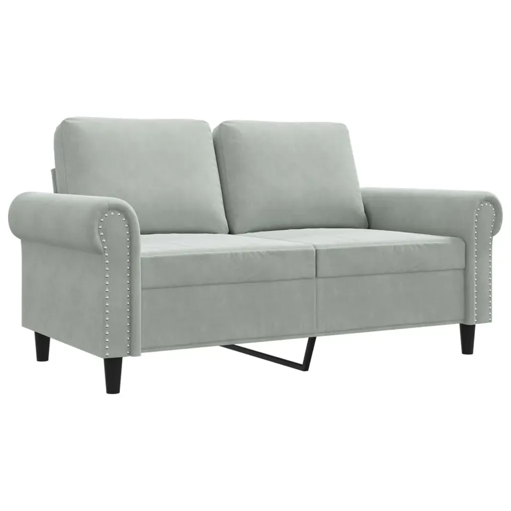 2-Seater Sofa Light Grey 120 cm Velvet Price