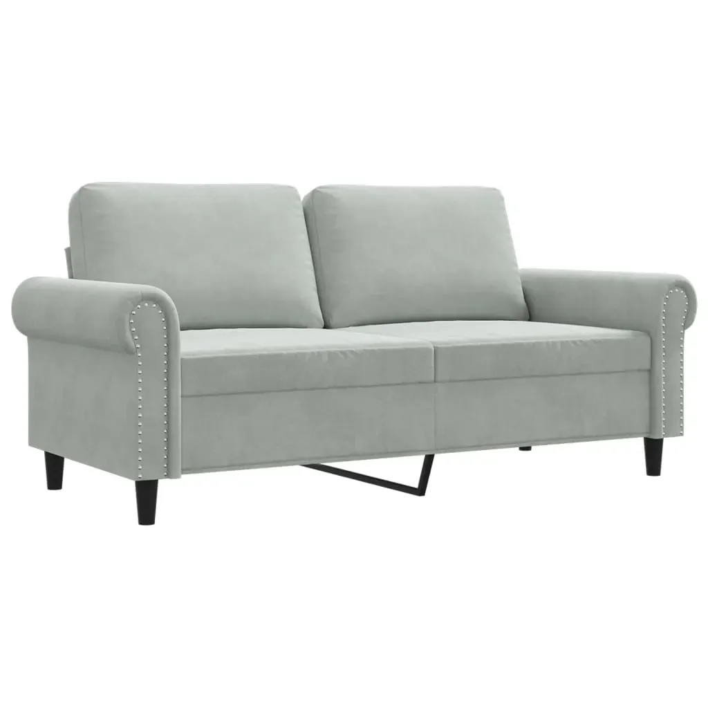 2-Seater Sofa Light Grey 140 cm Velvet Price