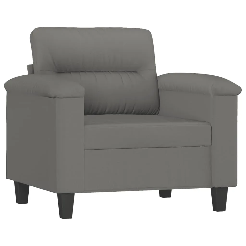 Sofa Chair Dark Grey 60 cm Microfibre Fabric Price