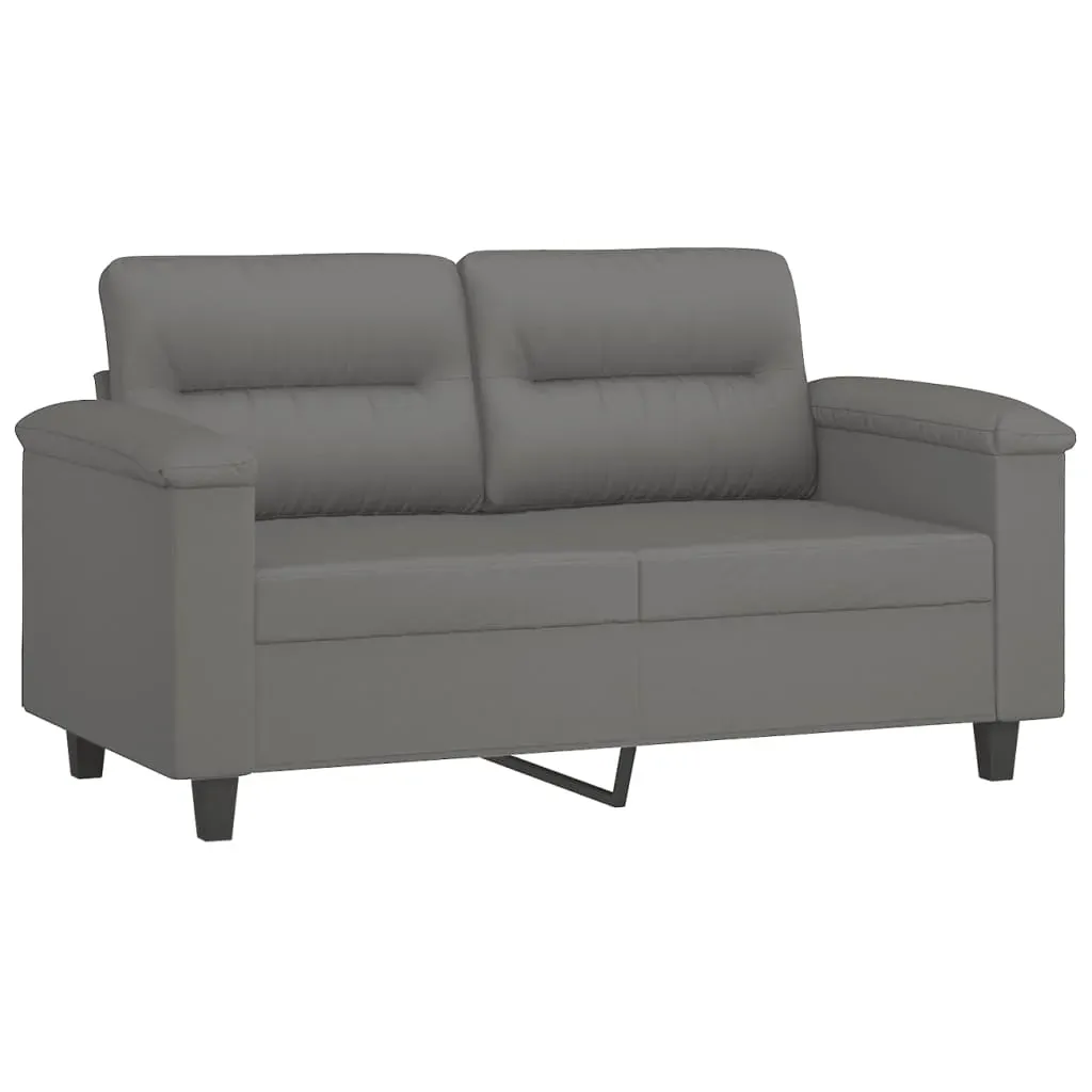 2-Seater Sofa Dark Grey 120 cm Microfibre Fabric Price