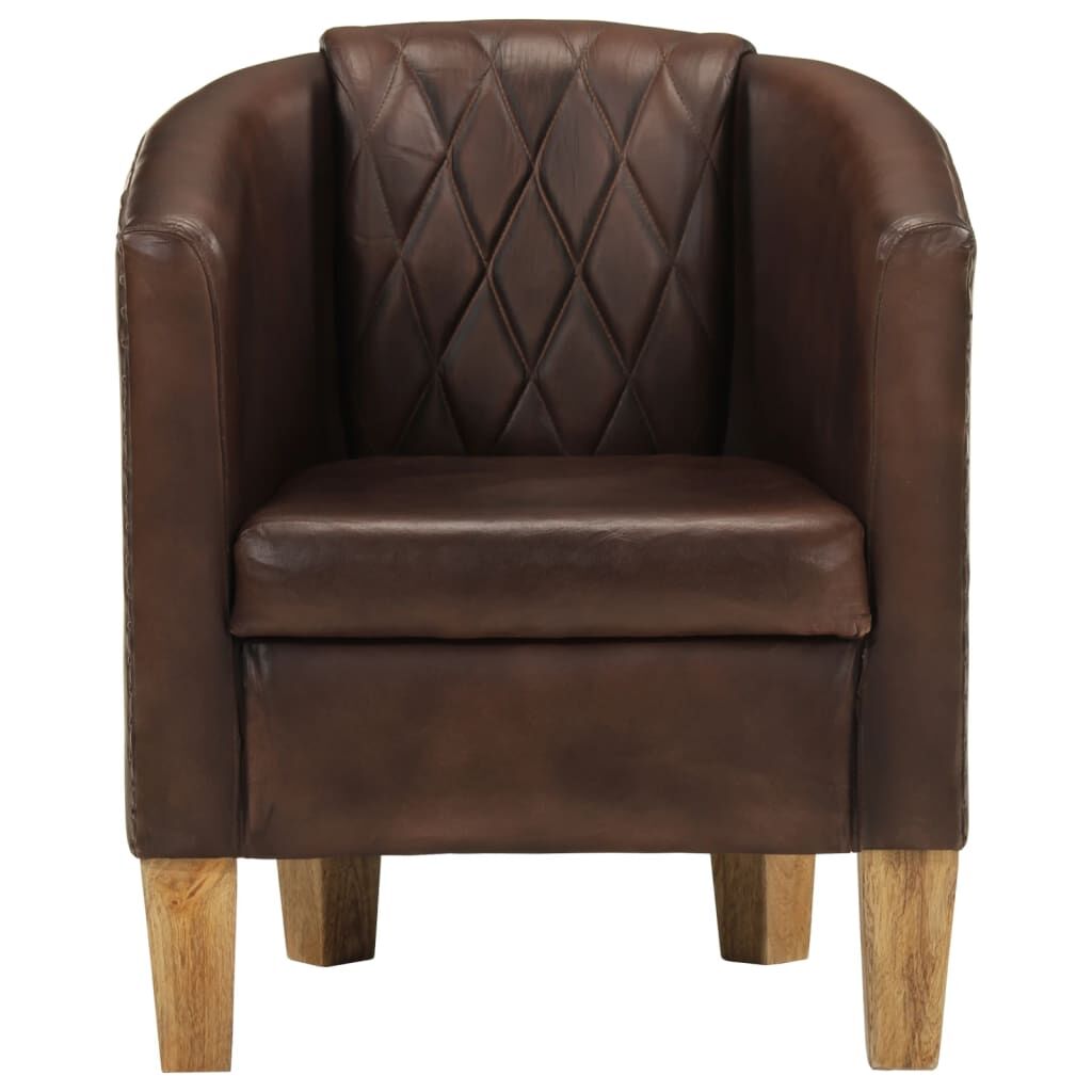 Tub Chair Dark Brown Real Leather Price