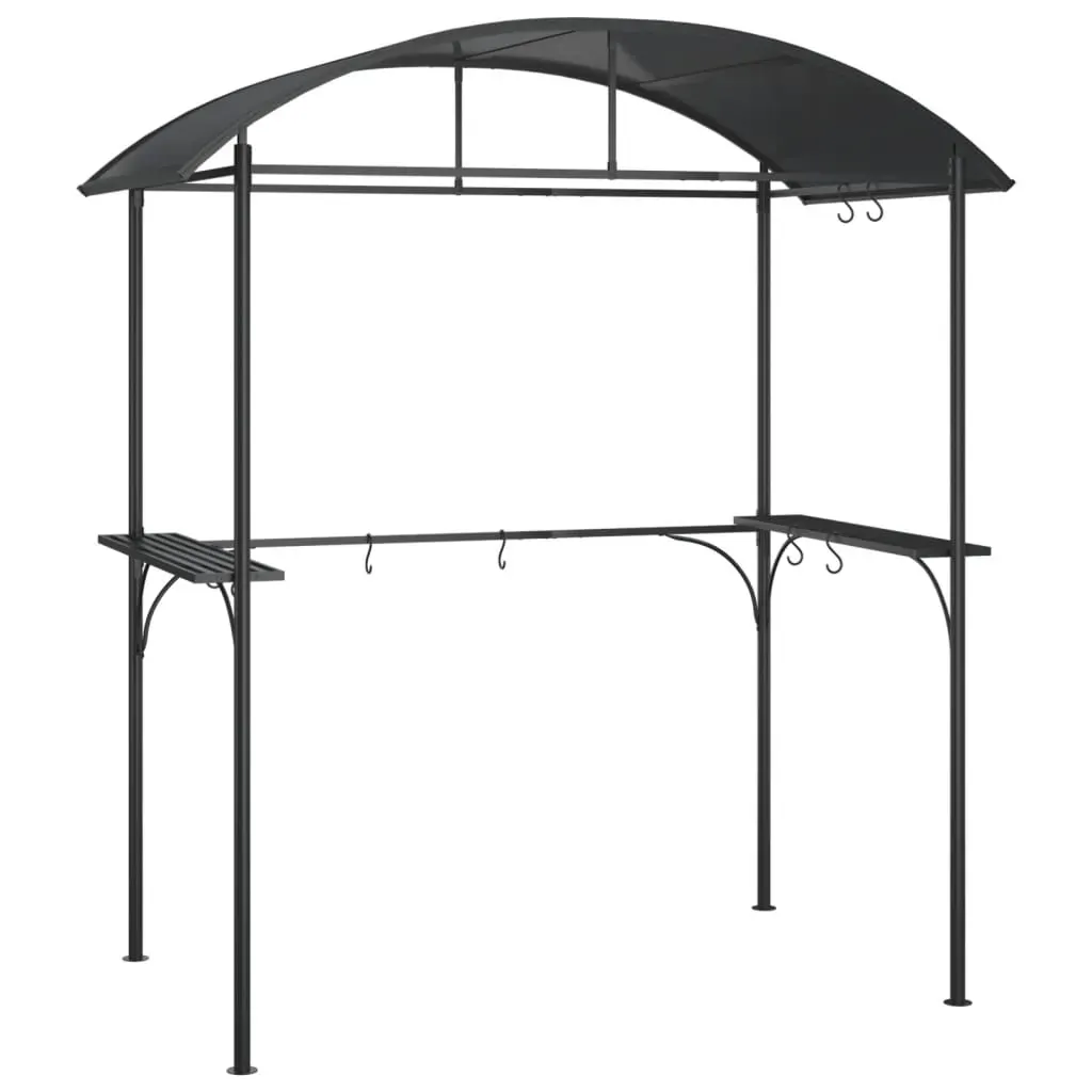 BBQ Gazebo with Side Shelves Anthracite 220x115x230 cm Steel Price