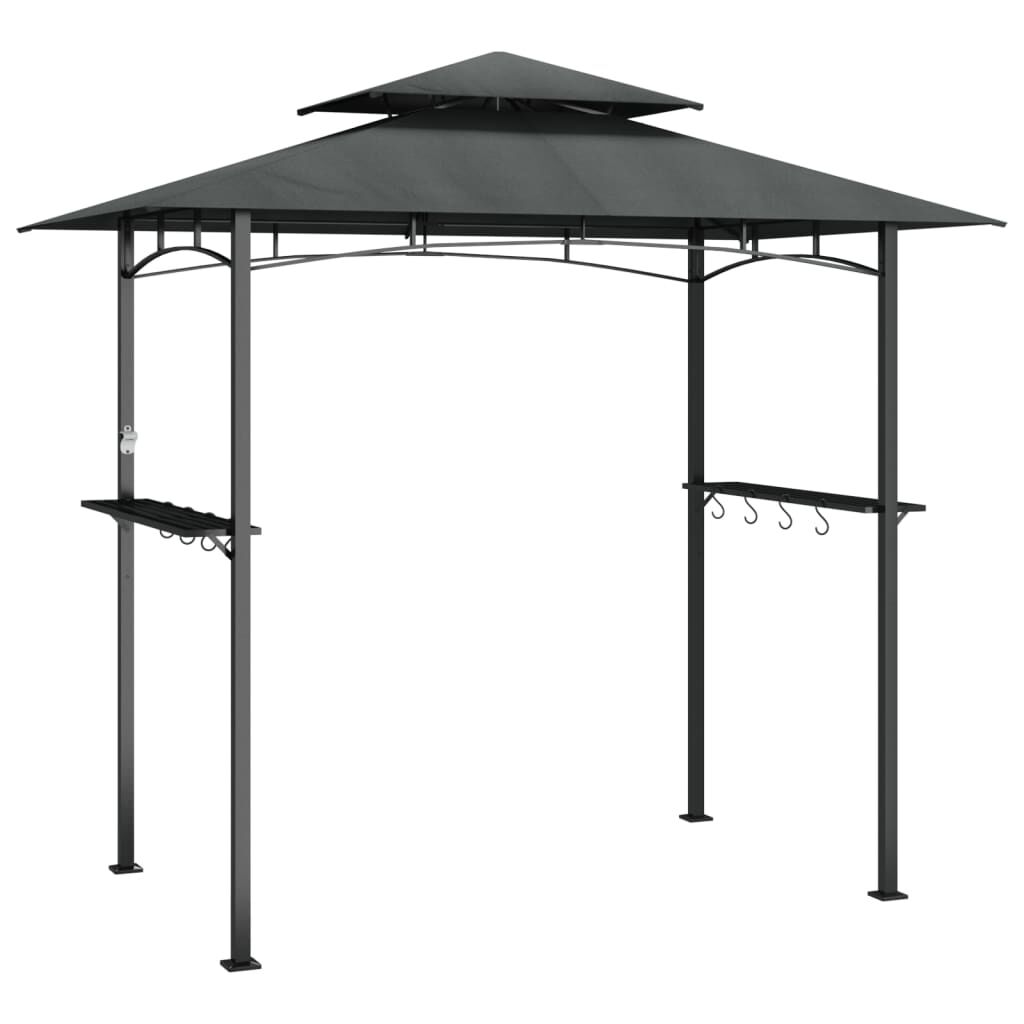 BBQ Gazebo with Side Shelves Anthracite 240x150x243 cm Steel Price