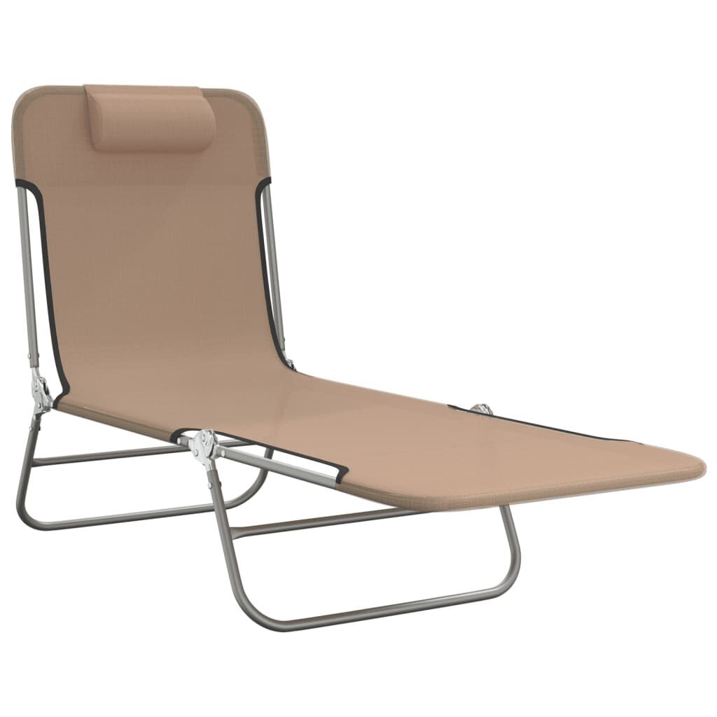 Folding Sun Loungers 2 pcs Taupe Textilene and Steel Price