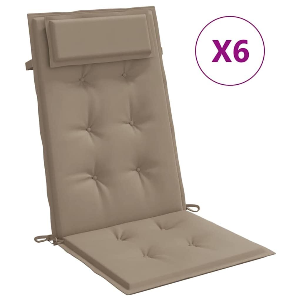 Highback Chair Cushions 6 pcs Taupe Oxford Fabric Price