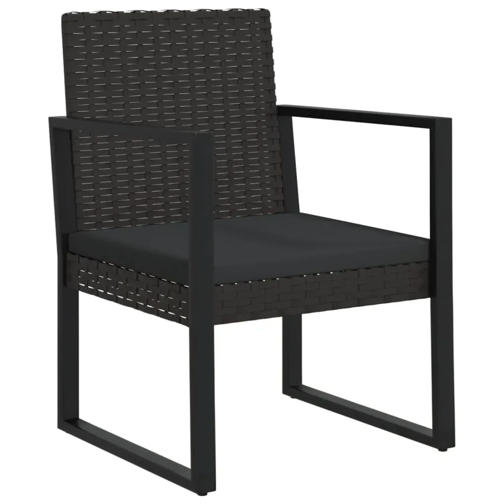 Garden Armchair with Cushion Black Poly Rattan Price
