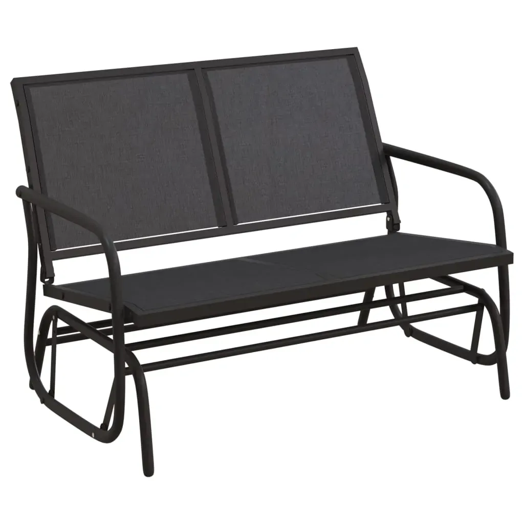 Garden Glider Bench Black 120.5x76x86.5 cm Textilene&Steel Price
