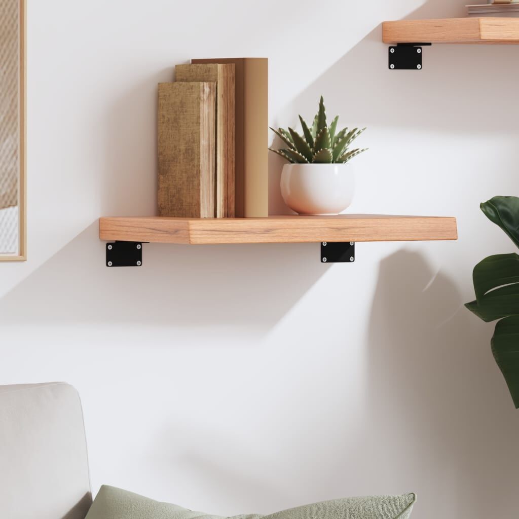 Wall Shelf Light Brown 40x30x(2-4) cm Treated Solid Wood Oak Price