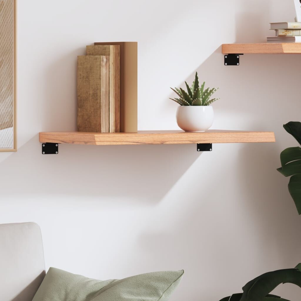 Wall Shelf Light Brown 60x40x(2-4) cm Treated Solid Wood Oak Price