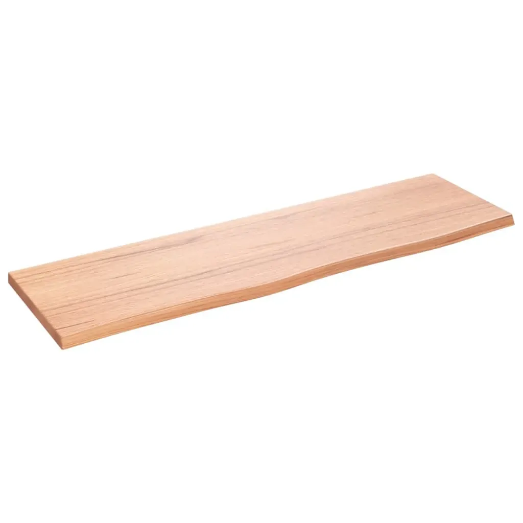 Wall Shelf Light Brown 100x30x2 cm Treated Solid Wood Oak Price