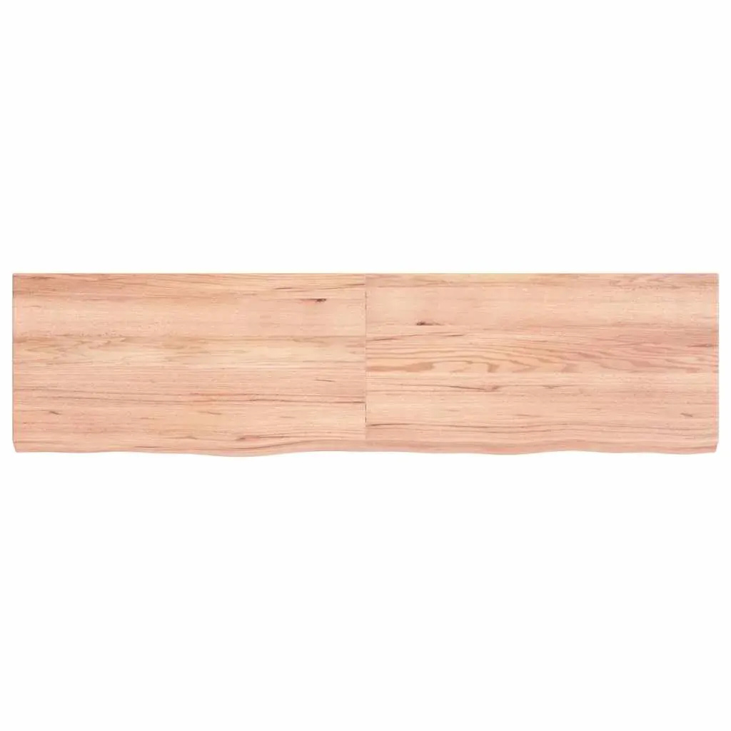 Wall Shelf Light Brown 120x30x(2-4) cm Treated Solid Wood Oak Price