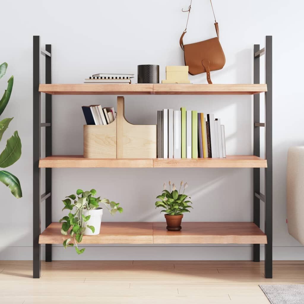 Wall Shelf Light Brown 120x60x(2-4) cm Treated Solid Wood Oak Price