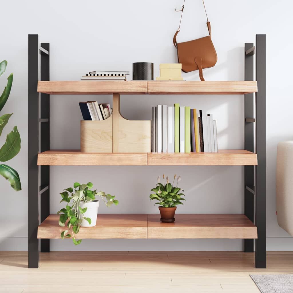 Wall Shelf Light Brown 120x60x(2-6) cm Treated Solid Wood Oak Price