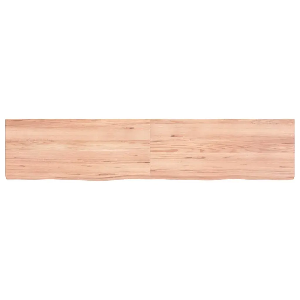 Wall Shelf Light Brown 140x30x(2-4) cm Treated Solid Wood Oak Price