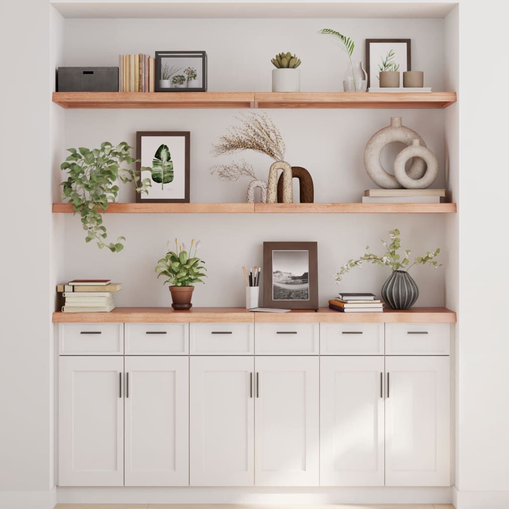 Wall Shelf Light Brown 180x40x(2-4) cm Treated Solid Wood Oak Price