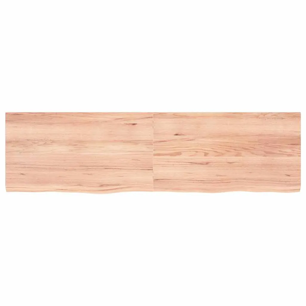 Wall Shelf Light Brown 180x50x(2-4) cm Treated Solid Wood Oak Price