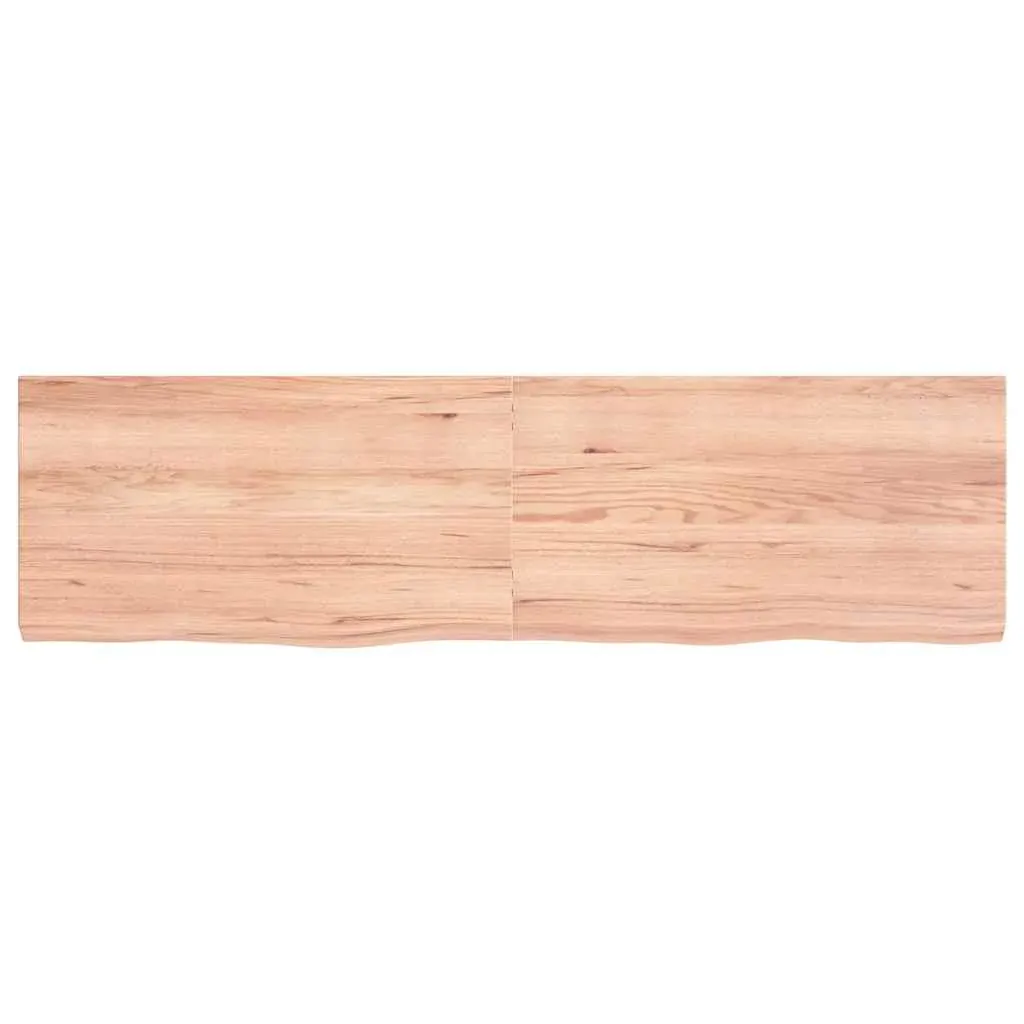 Wall Shelf Light Brown 180x50x(2-6) cm Treated Solid Wood Oak Price