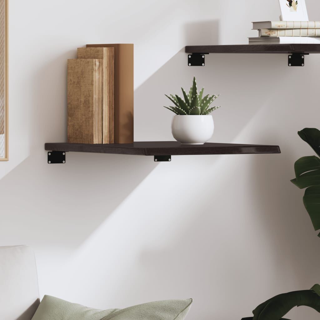 Wall Shelf Dark Brown 40x60x2 cm Treated Solid Wood Oak Price