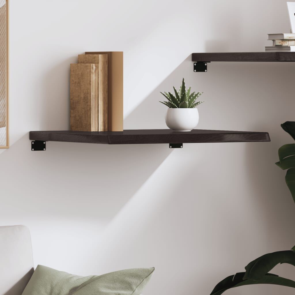Wall Shelf Dark Brown 60x60x(2-4) cm Treated Solid Wood Oak Price