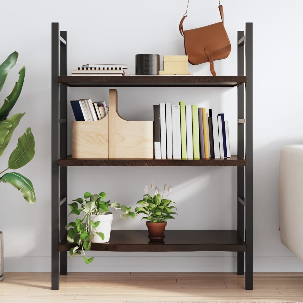 Wall Shelf Dark Brown 80x60x(2-4) cm Treated Solid Wood Oak Price