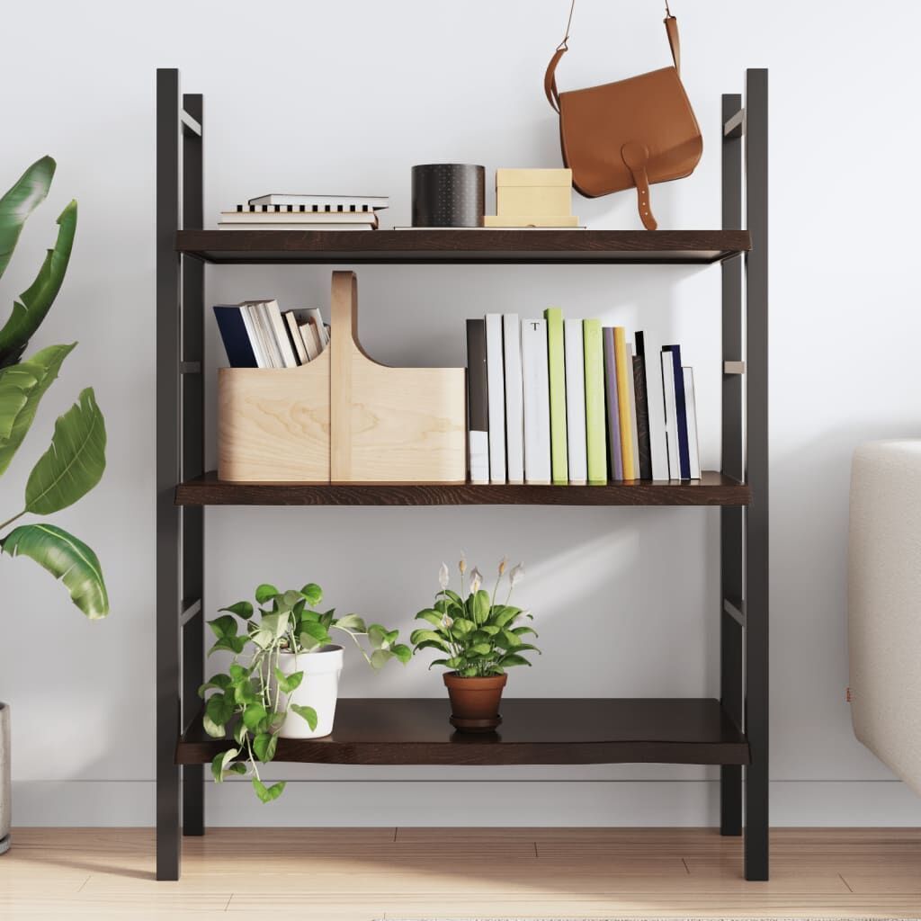 Wall Shelf Dark Brown 100x40x(2-4) cm Treated Solid Wood Oak Price