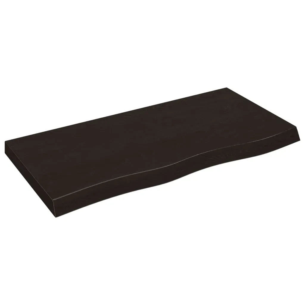 Wall Shelf Dark Brown 100x50x(2-6) cm Treated Solid Wood Oak Price
