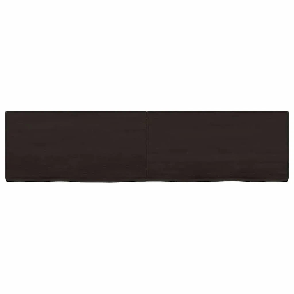 Wall Shelf Dark Brown 120x30x(2-4) cm Treated Solid Wood Oak Price