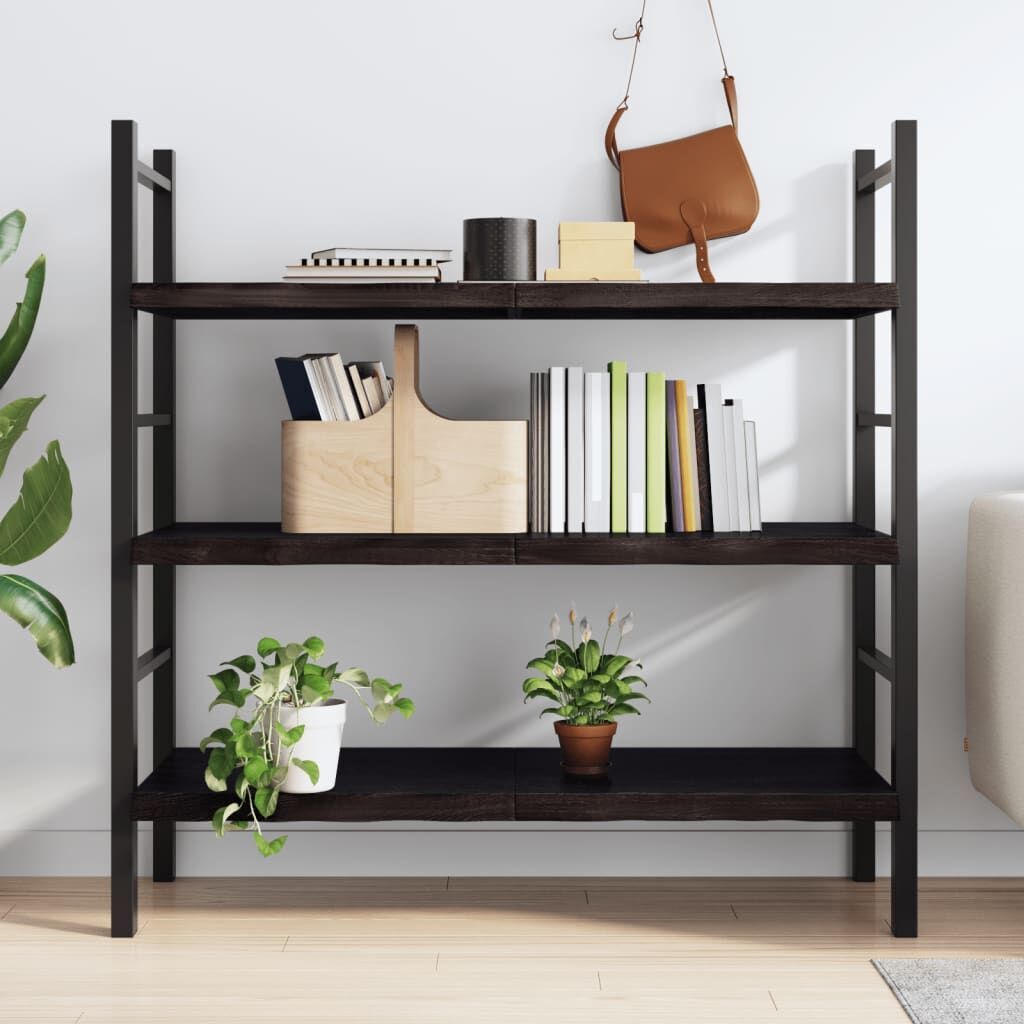 Wall Shelf Dark Brown 120x50x(2-4) cm Treated Solid Wood Oak Price