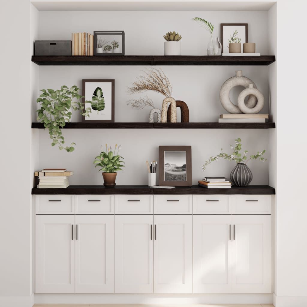 Wall Shelf Dark Brown 160x40x(2-4) cm Treated Solid Wood Oak Price