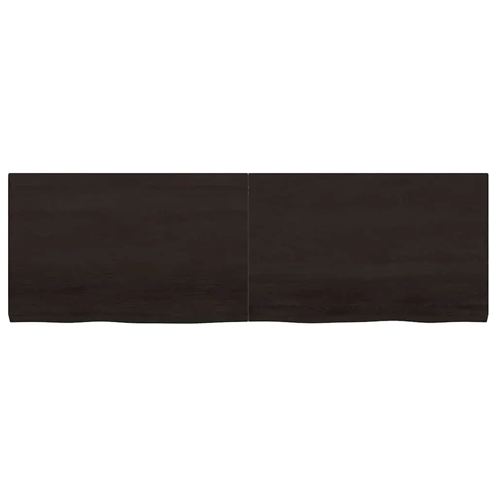 Wall Shelf Dark Brown 160x50x(2-4) cm Treated Solid Wood Oak Price