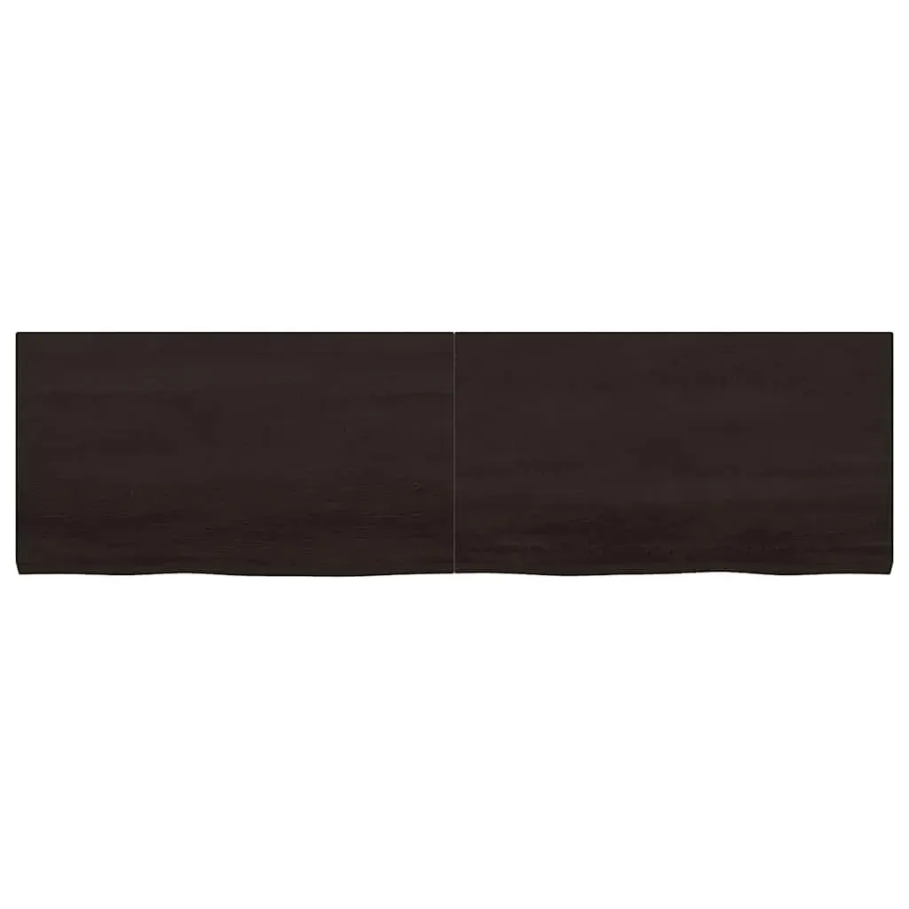 Wall Shelf Dark Brown 180x50x(2-4) cm Treated Solid Wood Oak Price