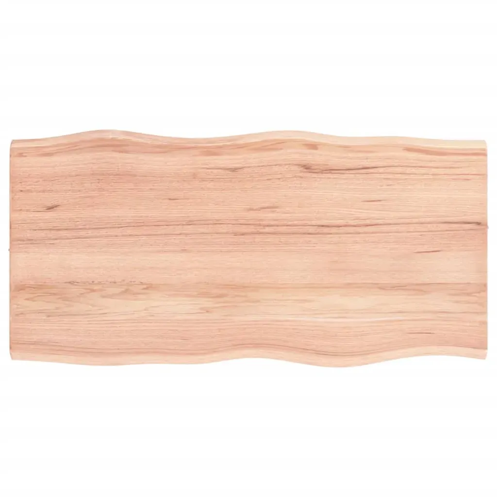 Table Top Light Brown 80x40x2 cm Treated Solid Wood Oak Live Edge Price