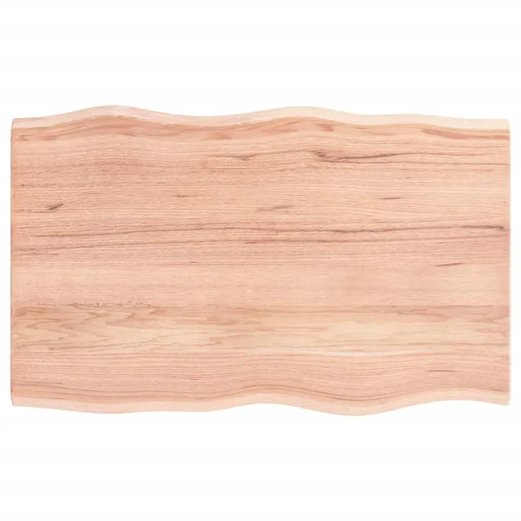 Table Top Light Brown 80x50x2 cm Treated Solid Wood Oak Live Edge Price