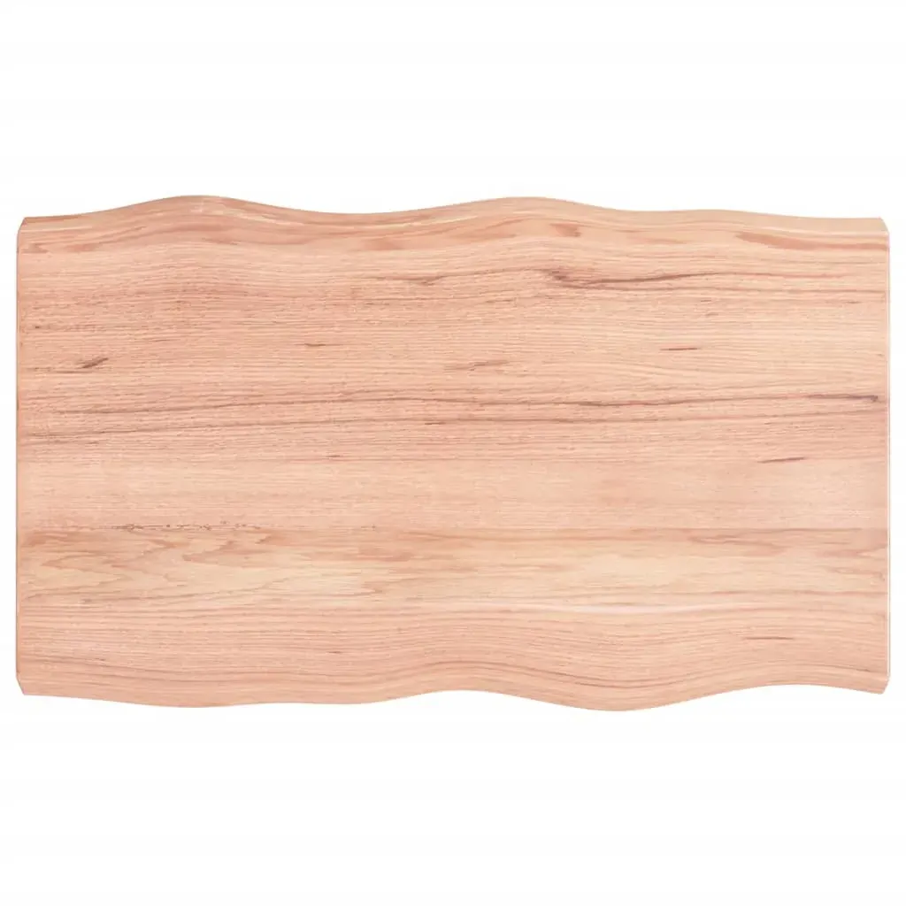 Table Top Light Brown 100x60x(2-6)cm Treated Solid Wood Live Edge Price