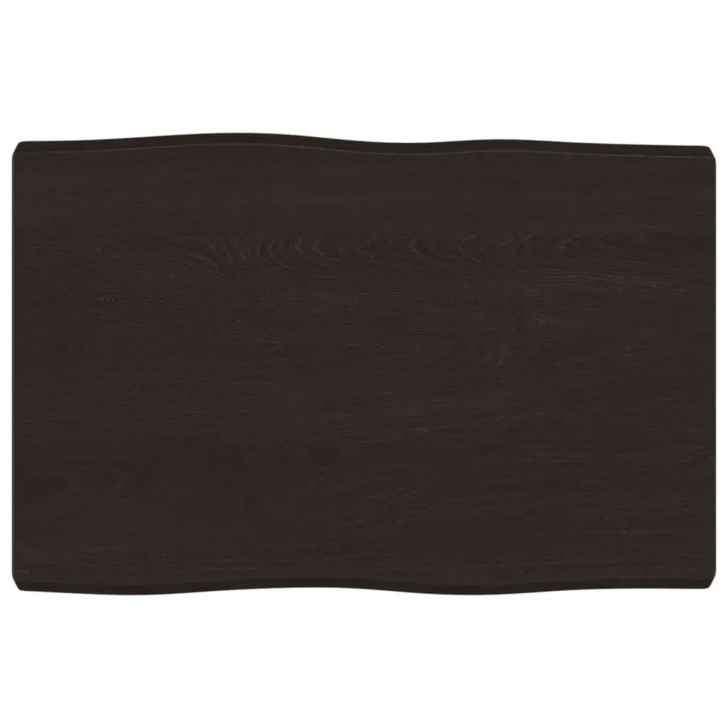 Table Top Dark Brown 60x40x(2-4) cm Treated Solid Wood Live Edge Price