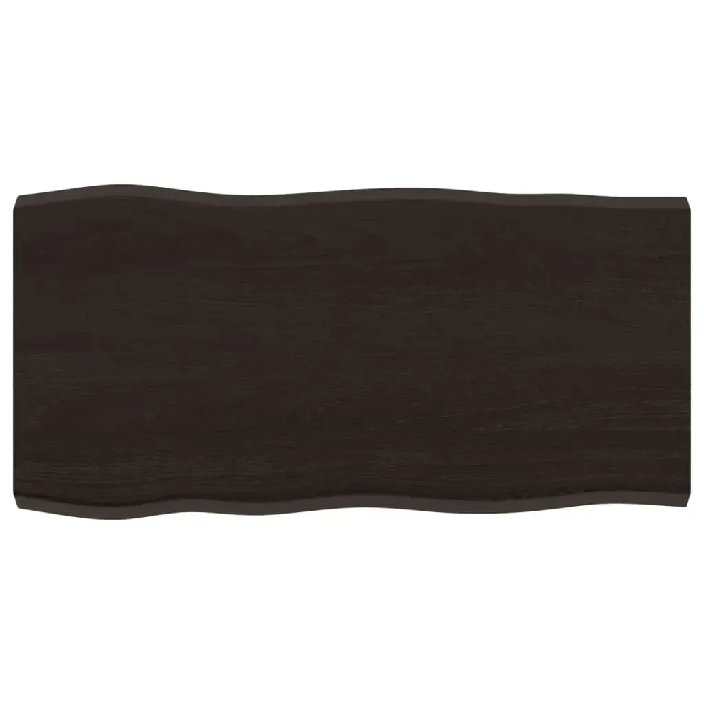 Table Top Dark Brown 80x40x(2-4) cm Treated Solid Wood Live Edge Price