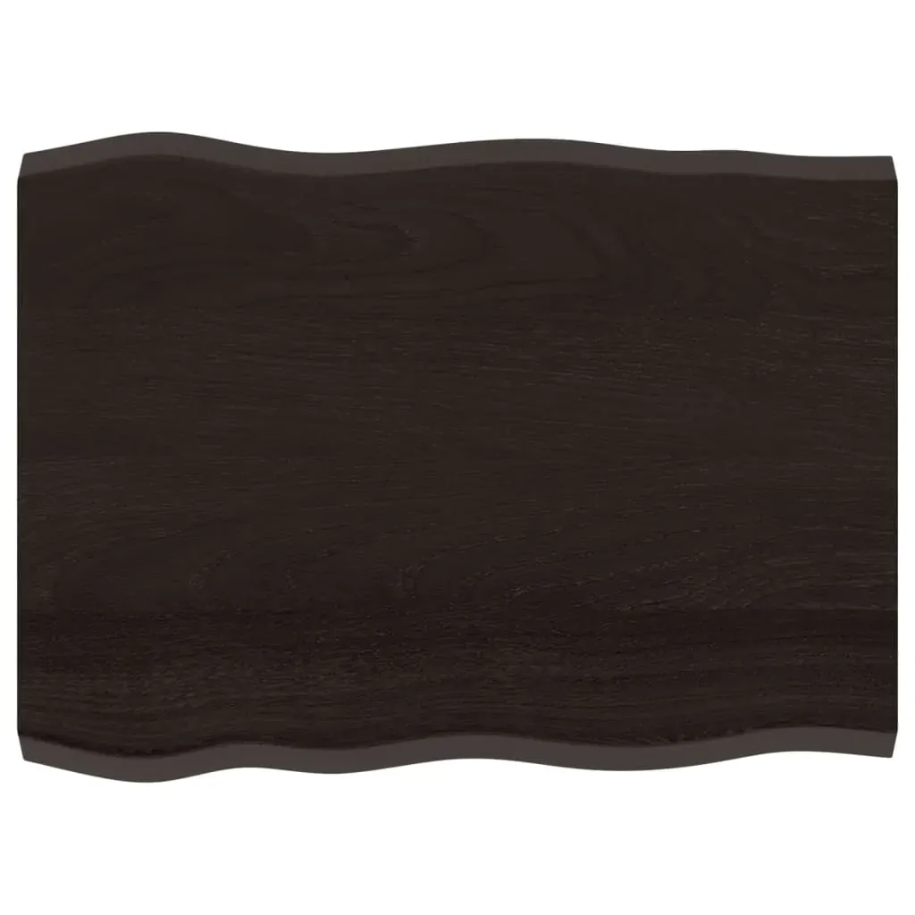 Table Top Dark Brown 80x60x(2-4) cm Treated Solid Wood Live Edge Price