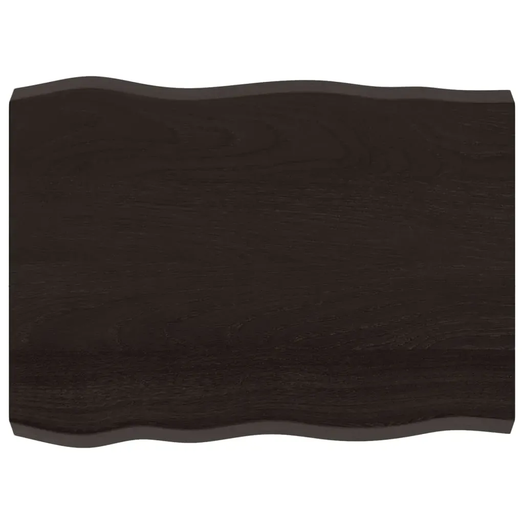 Table Top Dark Brown 80x60x(2-6) cm Treated Solid Wood Live Edge Price