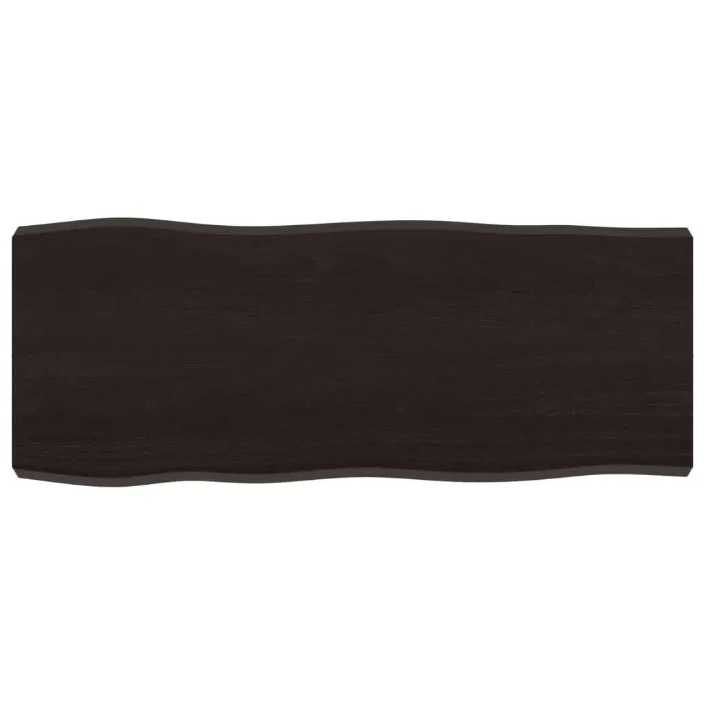 Table Top Dark Brown 100x40x(2-6) cm Treated Solid Wood Live Edge Price